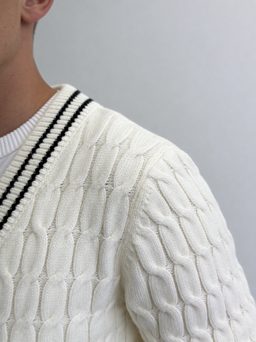 ZZUFAL - HERITAGE KNIT CARDIGAN WHITE - ZJ003