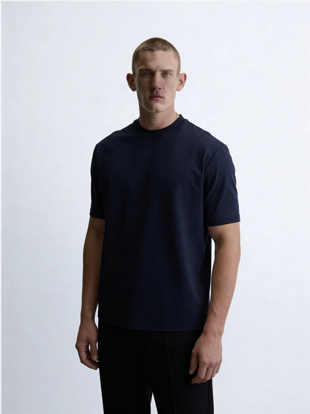 ZZUFAL - BASIC PREMIUM T-SHIRT NAVY BLUE - ZT019