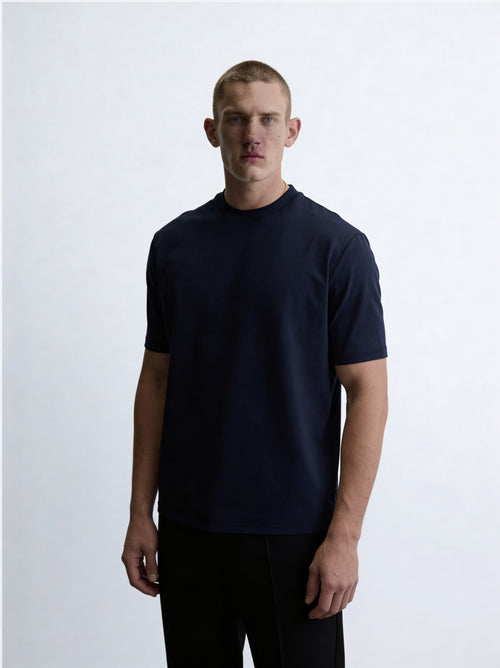 ZZUFAL - BASIC PREMIUM T-SHIRT NAVY BLUE - ZT019