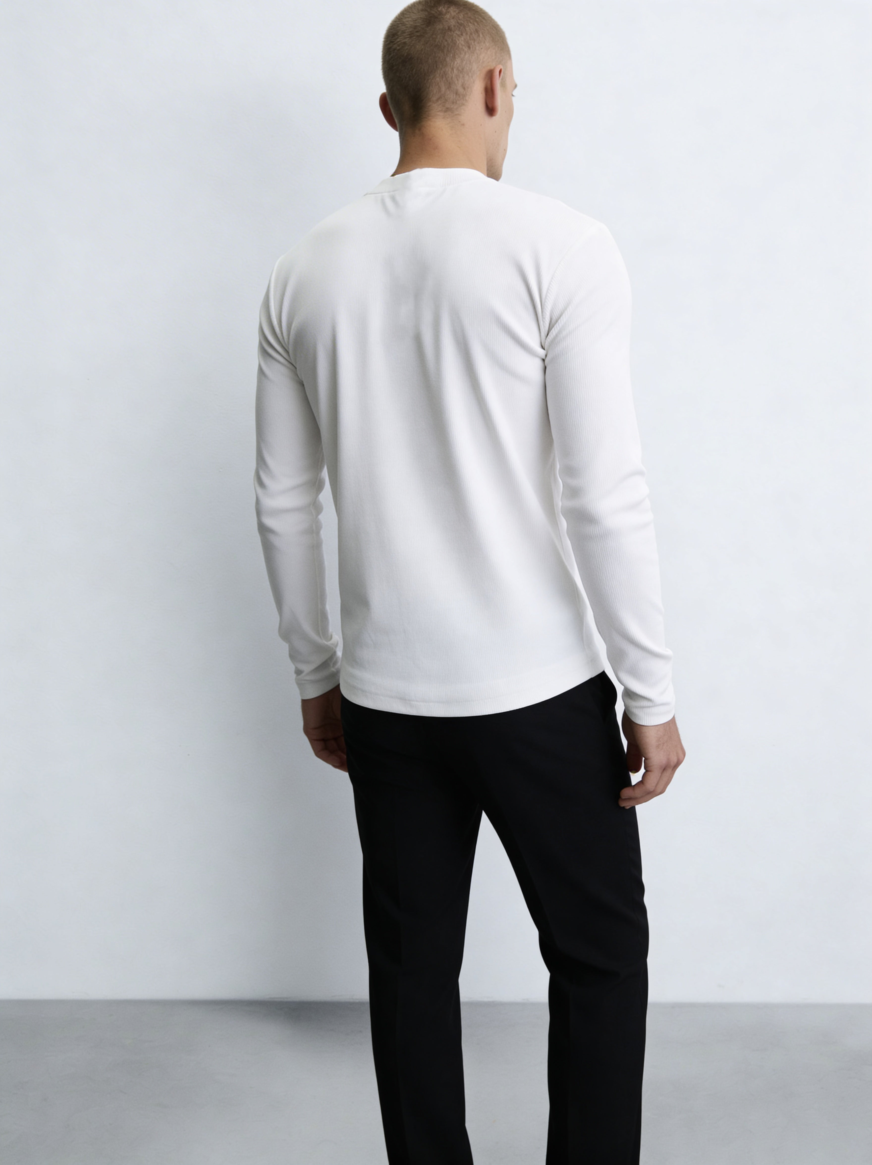 ZZUFAL - PURE HENLEY WHİTE T-SHIRT - ZT006