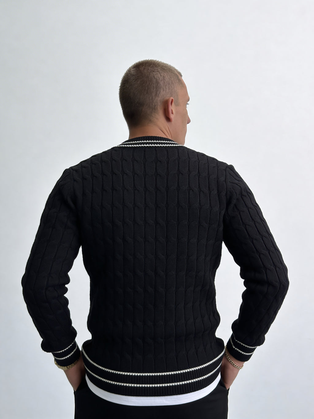 ZZUFAL - HERITAGE KNIT CARDIGAN BLACK - ZJ004