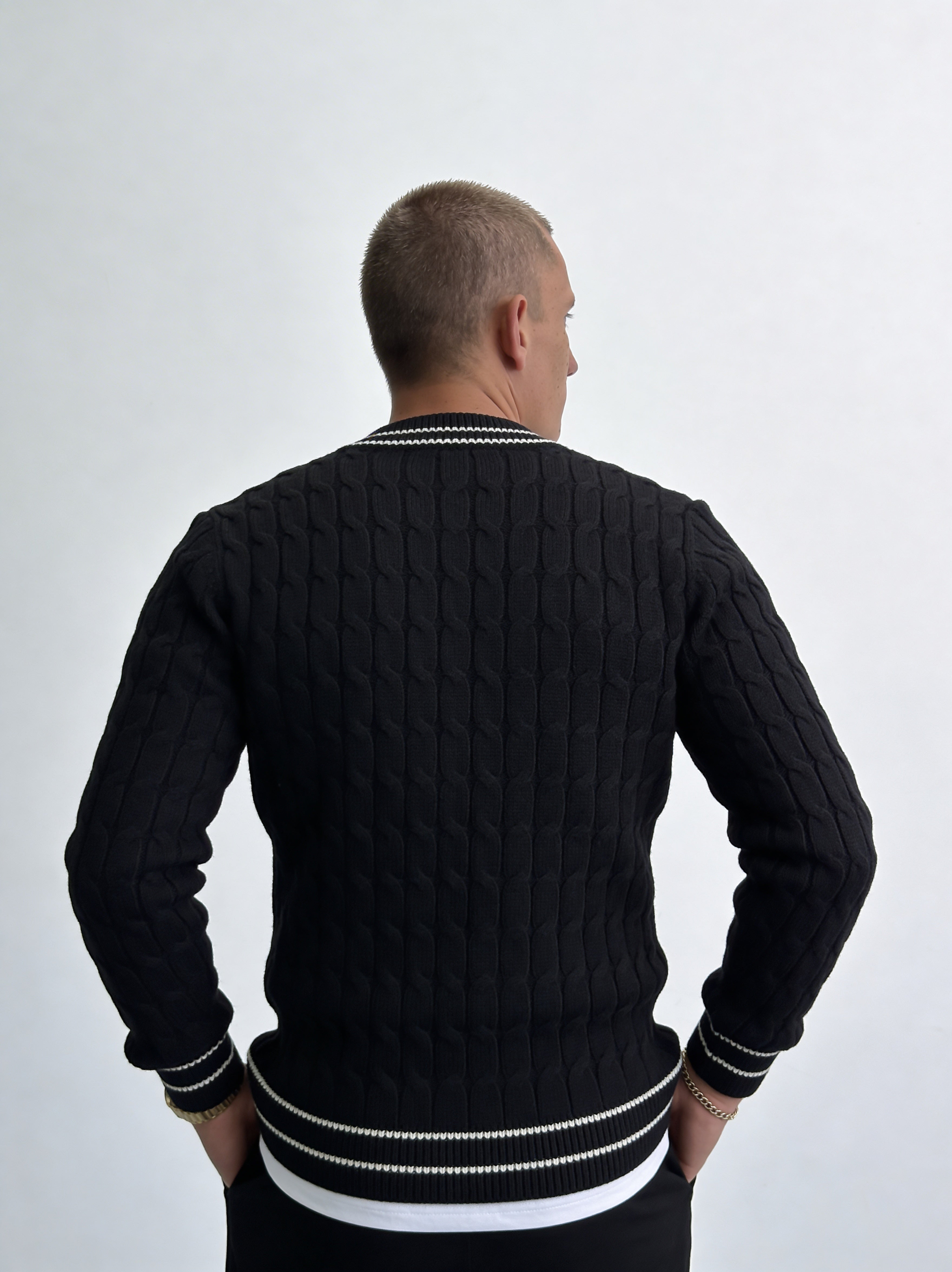 ZZUFAL - HERITAGE KNIT CARDIGAN BLACK - ZJ004