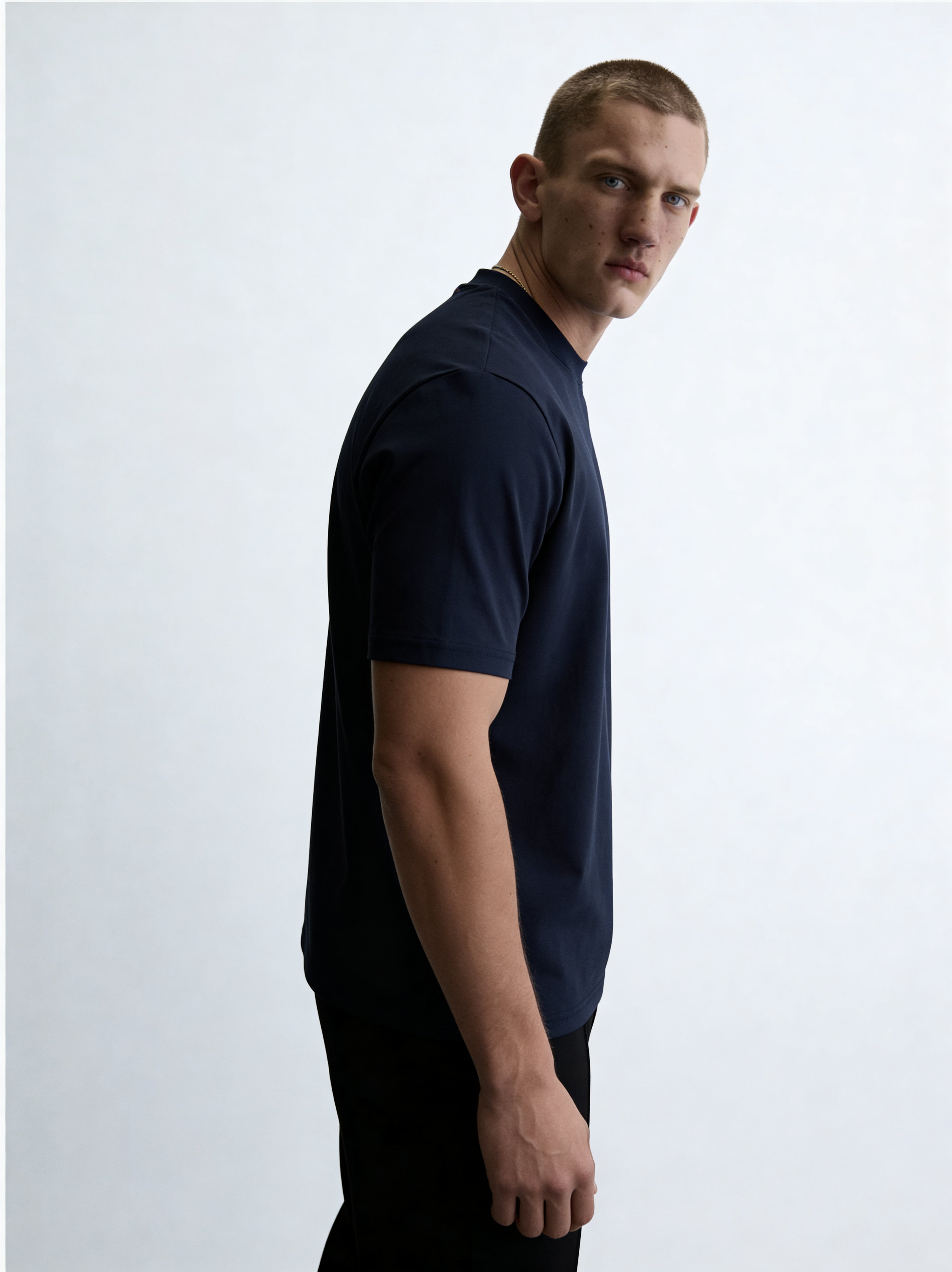 ZZUFAL - BASIC PREMIUM T-SHIRT NAVY BLUE - ZT019