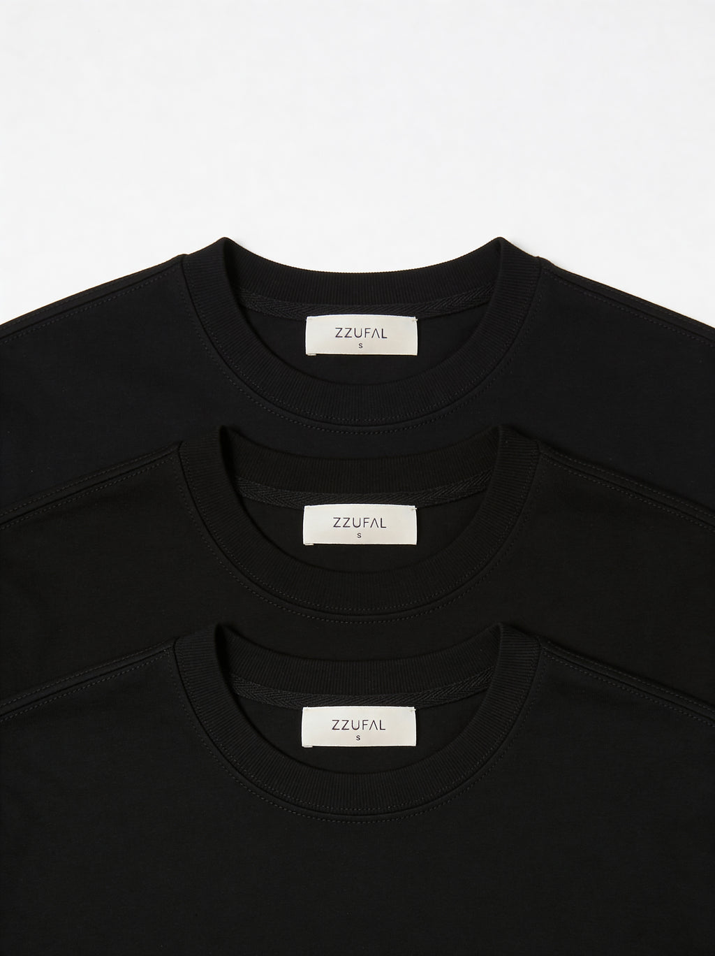 ZZUFAL - BASIC PREMIUM T-SHIRT BLACK - ZT013 (3’lü)