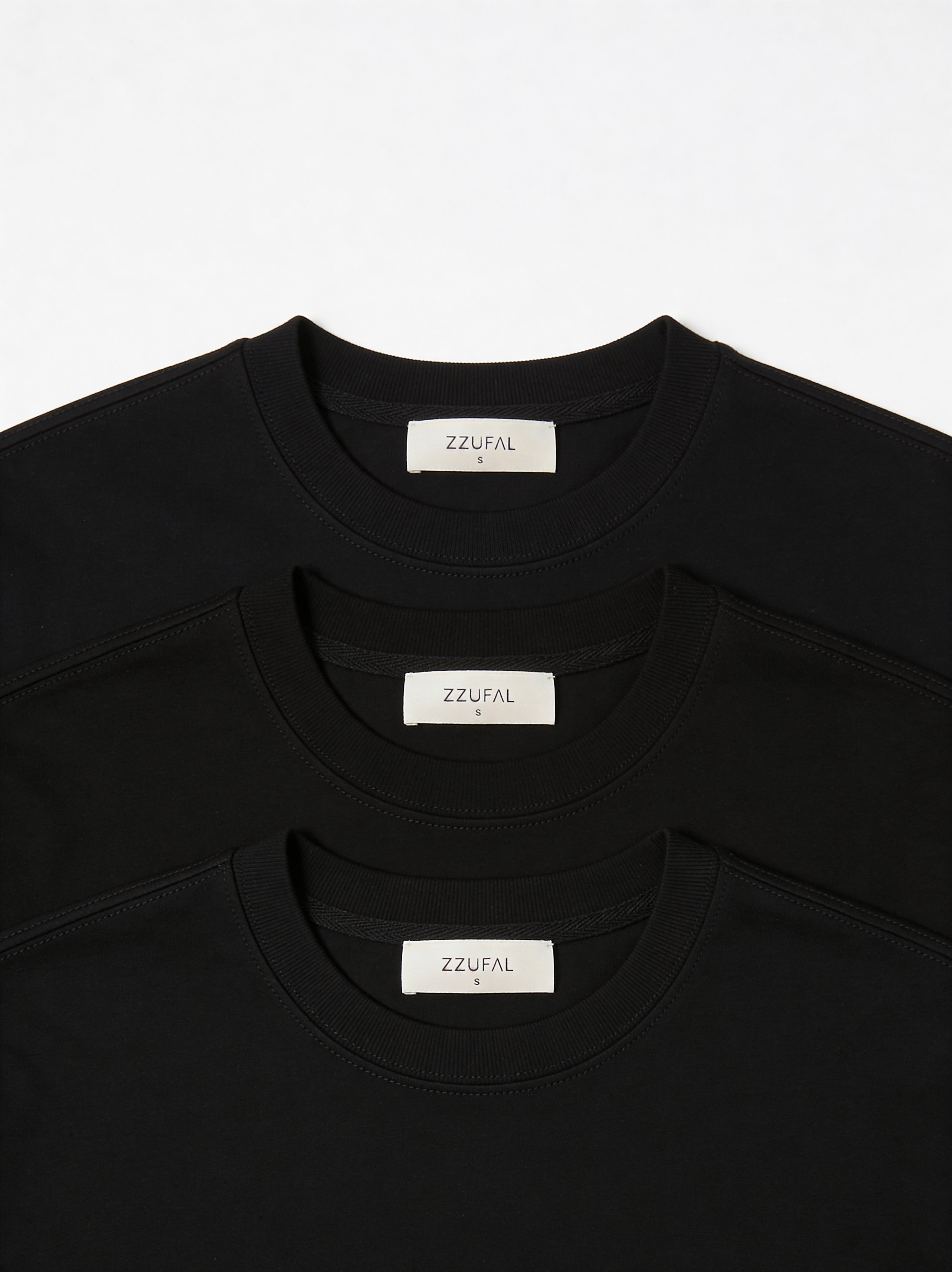 ZZUFAL - BASIC PREMIUM T-SHIRT BLACK - ZT013 (3’lü)
