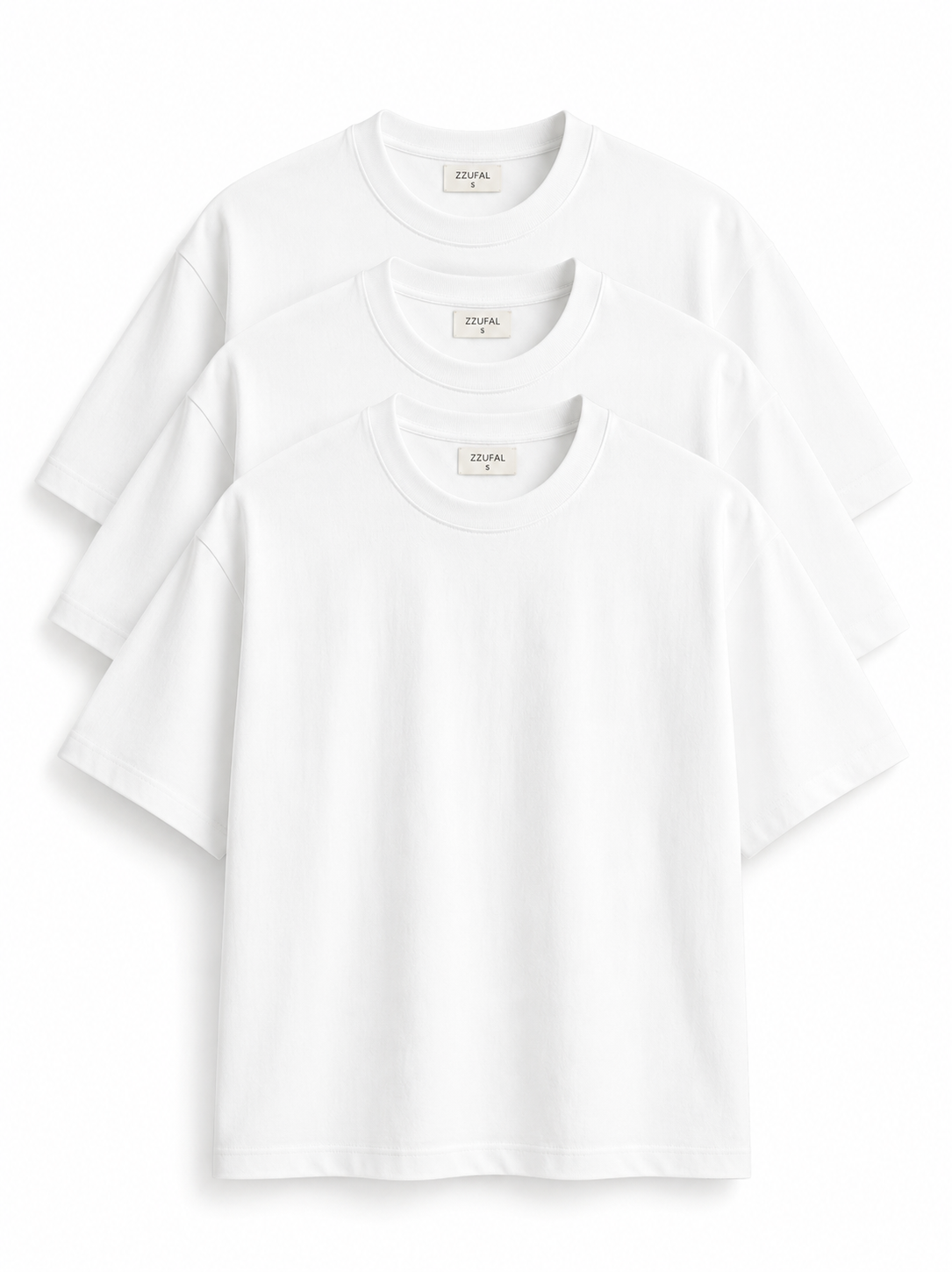ZZUFAL - OVERSIZE TEE WHITE - ZT024 (3'lü)
