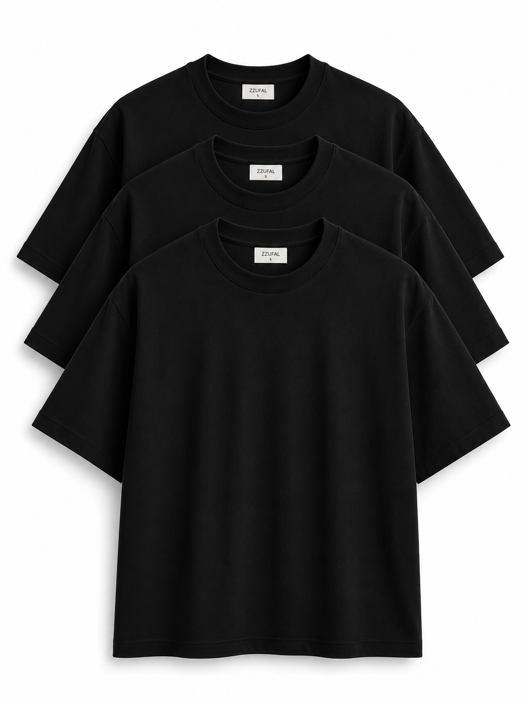 ZZUFAL - OVERSIZE TEE BLACK - ZT025 (3'lü)
