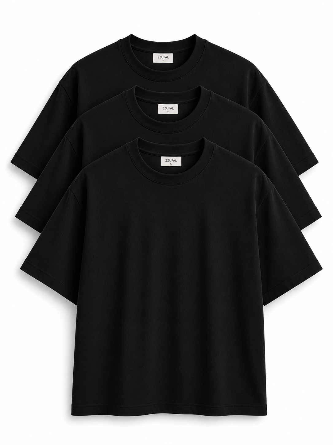 ZZUFAL - OVERSIZE TEE BLACK - ZT025 (3'lü)