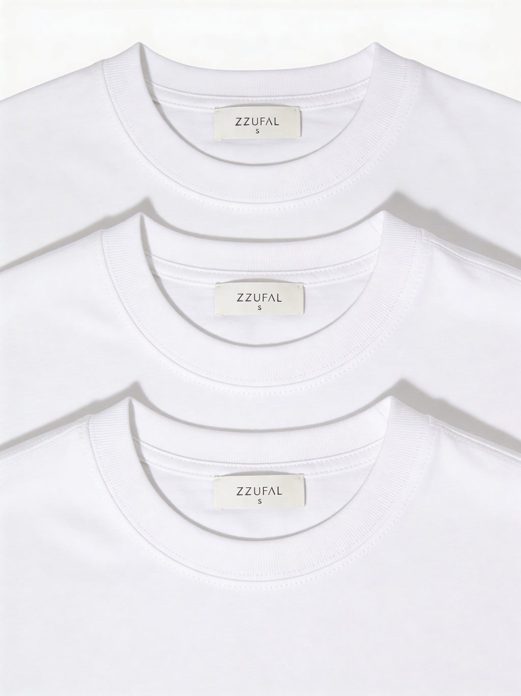ZZUFAL - BASIC PREMIUM T-SHIRT WHITE - ZT014 (3’lü)