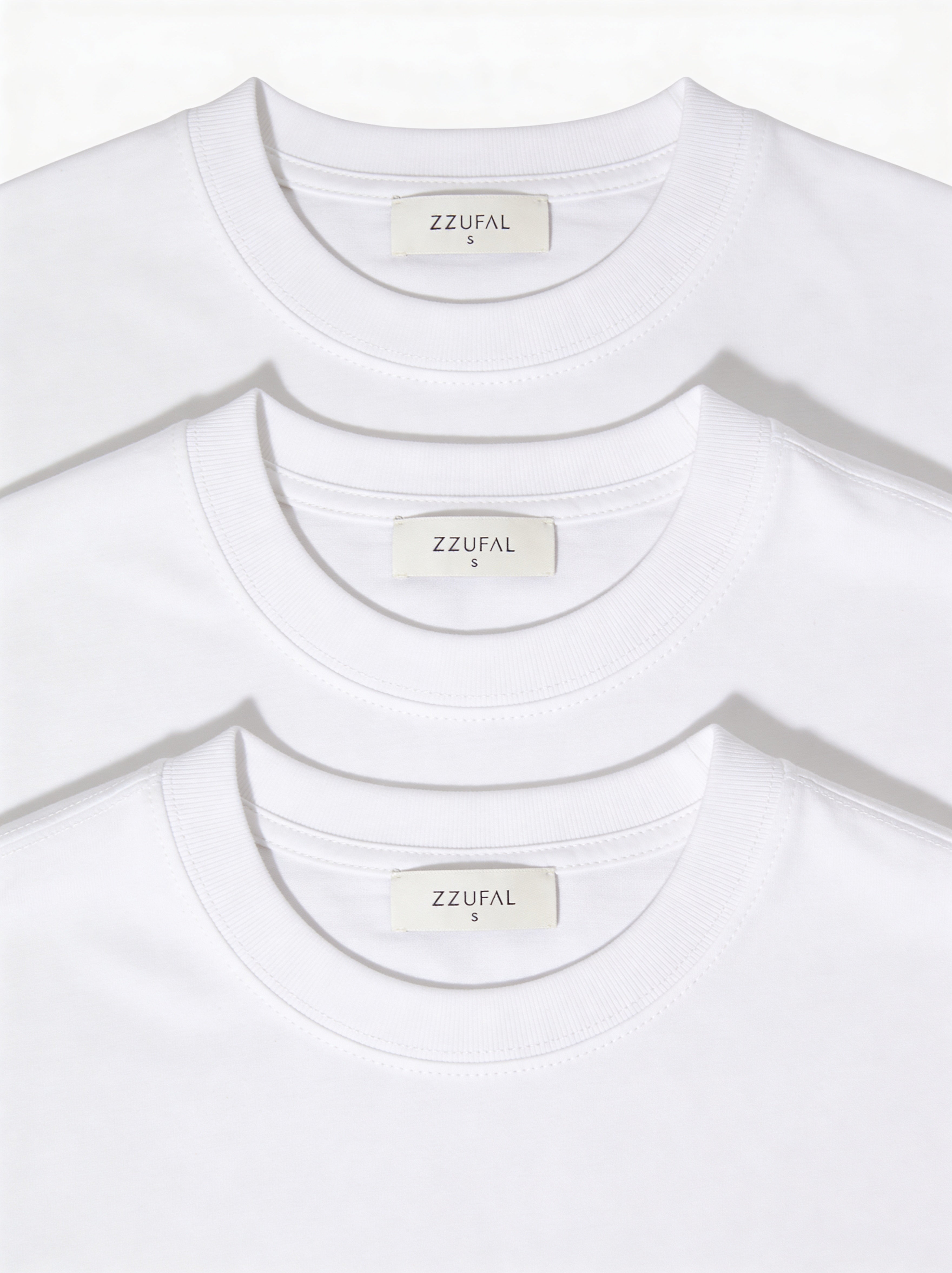 ZZUFAL - BASIC PREMIUM T-SHIRT WHITE - ZT014 (3’lü)