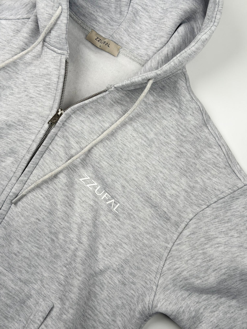 ZZUFAL - CORE ZIP GRAY HOODIE - ZH002
